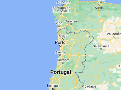 Map showing location of Águas Santas (41.21061, -8.5866)