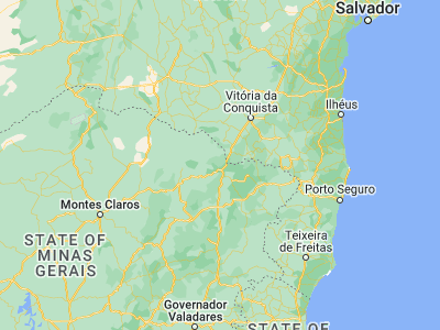 Map showing location of Águas Vermelhas (-15.74722, -41.46)