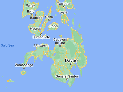 Map showing location of Agusan (8.49056, 124.73722)
