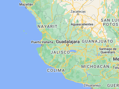 Map showing location of Ahualulco de Mercado (20.70137, -103.97461)