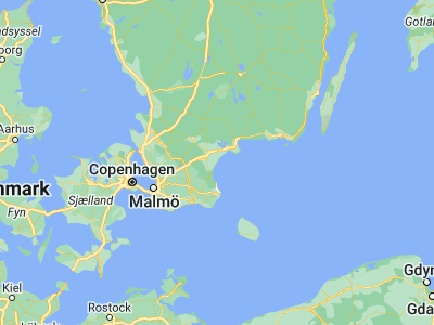 Map showing location of Åhus (55.91667, 14.28333)