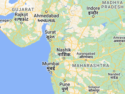 Map showing location of Ahwa (20.75, 73.68333)