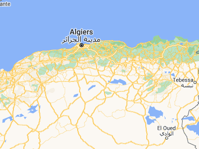 Map showing location of ‘Aïn el Hadjel (35.67003, 3.88153)
