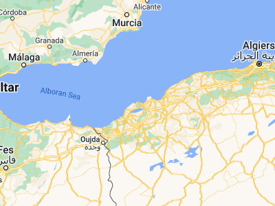 Map showing location of ’Aïn el Turk (35.74381, -0.7693)
