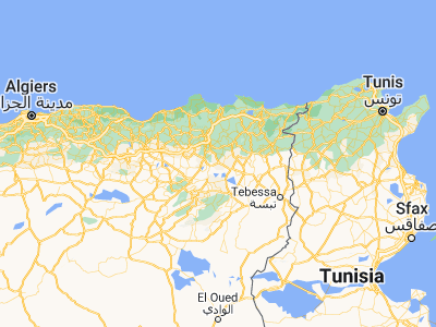 Map showing location of Aïn Fakroun (35.97108, 6.87374)