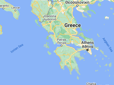 Map showing location of Aitolikó (38.43333, 21.35)