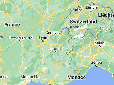 Map showing location of Aix-les-Bains (45.68338, 5.92241)
