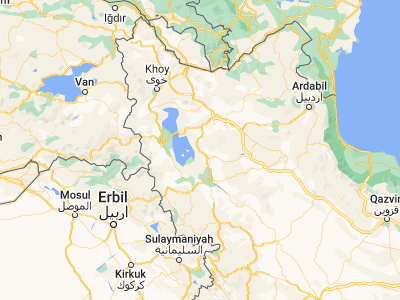 Map showing location of ‘Ajab Shīr (37.4776, 45.8943)