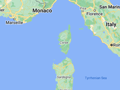 Map showing location of Ajaccio (41.92723, 8.73462)