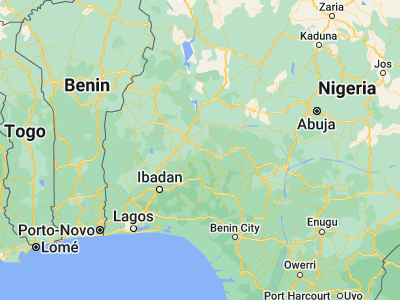 Map showing location of Ajasse Ipo (8.23333, 4.81667)