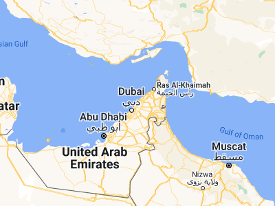 Map showing location of `Ajmān (25.41111, 55.43504)