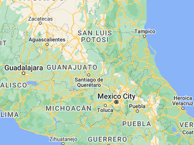 Map showing location of Ajuchitlán (20.70611, -100.01893)