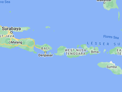 Map showing location of Akarakar (-8.2214, 116.3428)