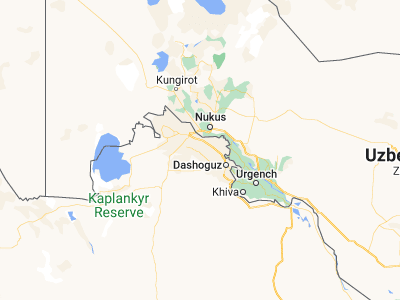 Map showing location of Akdepe (42.05513, 59.37877)