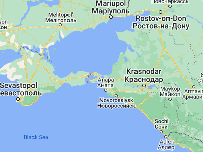 Map showing location of Akhtanizovskaya (45.32128, 37.10071)