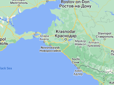 Map showing location of Akhtyrskiy (44.8546, 38.3031)