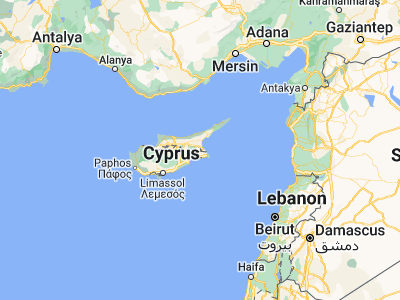 Map showing location of Akhyritou (35.1, 33.8625)
