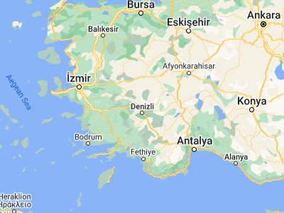 Map showing location of Akköy (37.95694, 29.07814)