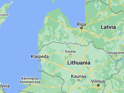 Map showing location of Akmenė (56.25, 22.75)