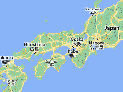 Map showing location of Akō (34.75, 134.4)