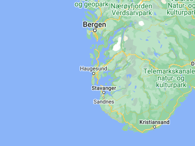 Map showing location of Aksdal (59.42408, 5.44553)