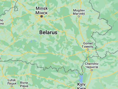 Map showing location of Aktsyabrski (52.644, 28.8801)