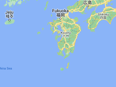 Map showing location of Akune (32.01667, 130.2)