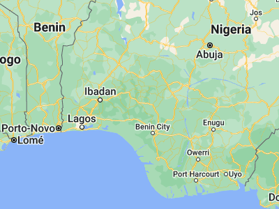 Map showing location of Akure (7.25256, 5.19312)