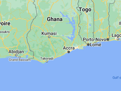 Map showing location of Akwatia (6.04024, -0.80876)