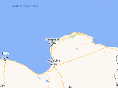 Map showing location of Al Abyār (32.19, 20.59653)