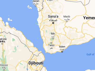 Map showing location of Al Aḩad (14.25833, 43.64167)