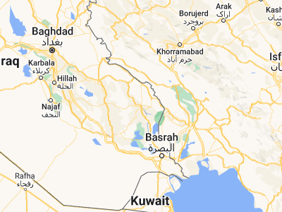 Map showing location of Al ‘Amārah (31.83588, 47.144)