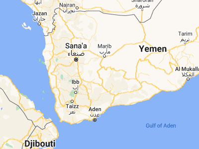Map showing location of Al ‘Amūd (14.72103, 45.20676)