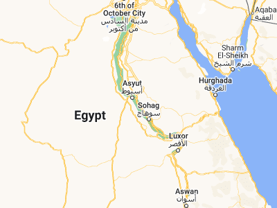 Map showing location of Al Badārī (26.99257, 31.41554)