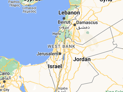 Map showing location of Al Bādhān (32.25857, 35.33247)