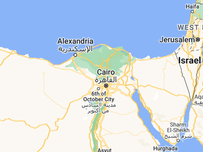 Map showing location of Al Bājūr (30.43026, 31.03681)