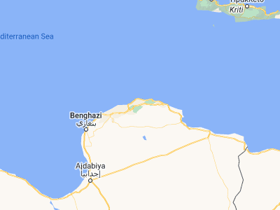 Map showing location of Al Bayḑā’ (32.76272, 21.75506)