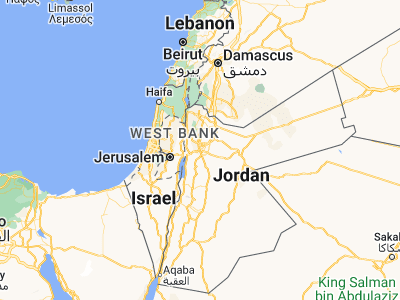 Map showing location of Al Bunayyāt ash Shamālīyah (31.89299, 35.89314)