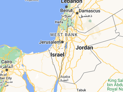Map showing location of Al Buq‘ah (31.54199, 35.14279)