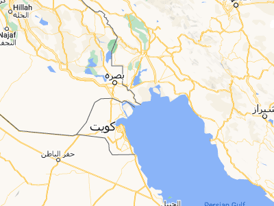 Map showing location of Al Fāw (29.97421, 48.47309)