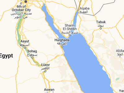 Map showing location of Hurghada (27.25738, 33.81291)