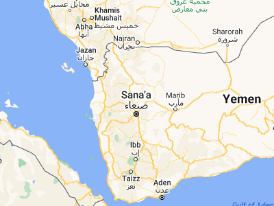 Map showing location of Al Ḩayfah (15.73494, 44.23788)