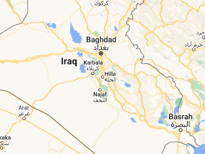Map showing location of Al Ḩillah (32.46367, 44.41963)