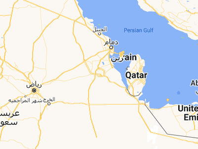 Map showing location of Al Hufūf (25.36457, 49.56532)