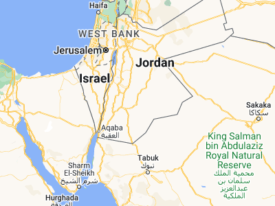 Map showing location of Al Jafr (30.29456, 36.21215)