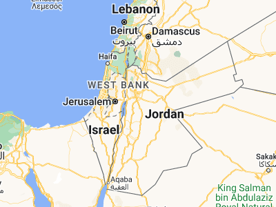 Map showing location of Al Jīzah (31.69968, 35.95721)