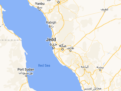 Map showing location of Al Jumūm (21.61694, 39.69806)