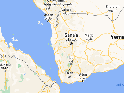 Map showing location of Al Khamīs (15.18533, 43.51122)