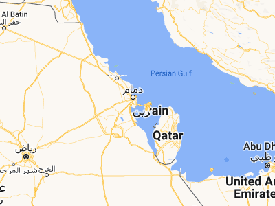Map showing location of Al Khubar (26.27944, 50.20833)