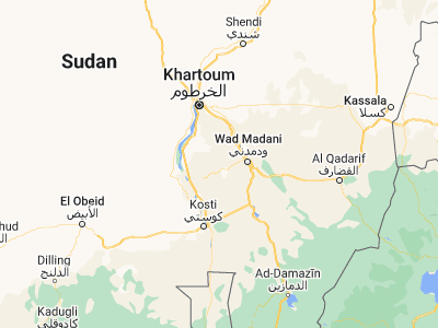 Map showing location of Al Kiremit al ‘Arakiyyīn (14.3476, 32.9437)